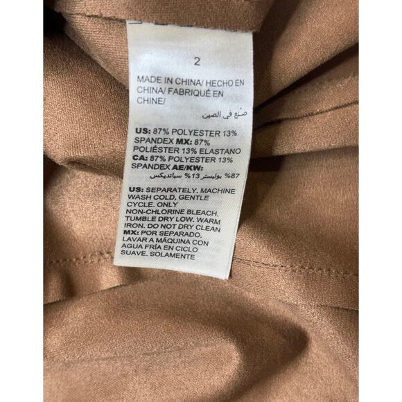 Chico’s Faux Suede Brown Zip-Front Jacket w/ Lace-Up Sleeve Detail SZ 2(Large) - Picture 5 of 6